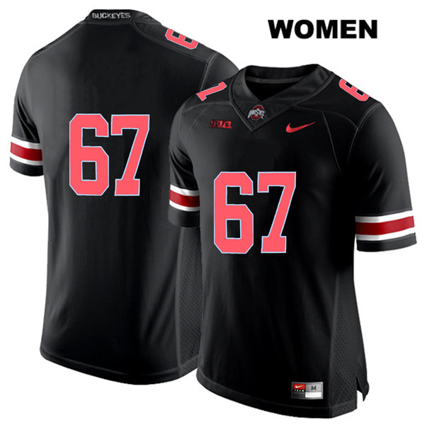 Ohio State Buckeyes Women's Robert Landers #67 Red Number Black Authentic Nike No Name College NCAA Stitched Football Jersey AB19G31IQ